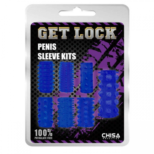 Набор насадок на пенис Penis Sleeve Kits Blue CHISANOVELTIES, 7 штук