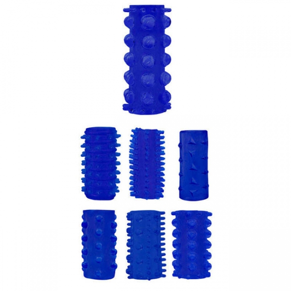 Набор насадок на пенис Penis Sleeve Kits Blue CHISANOVELTIES, 7 штук