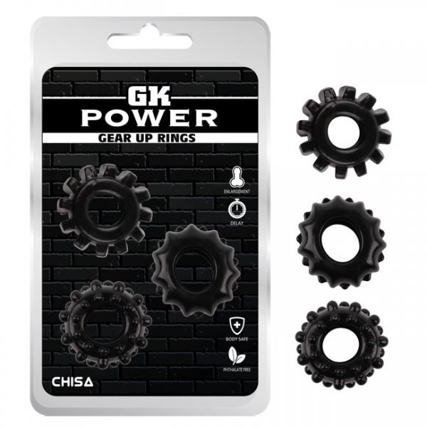 Набор эрекционных колец Gear Up Rings CHISANOVELTIES, 3 шт