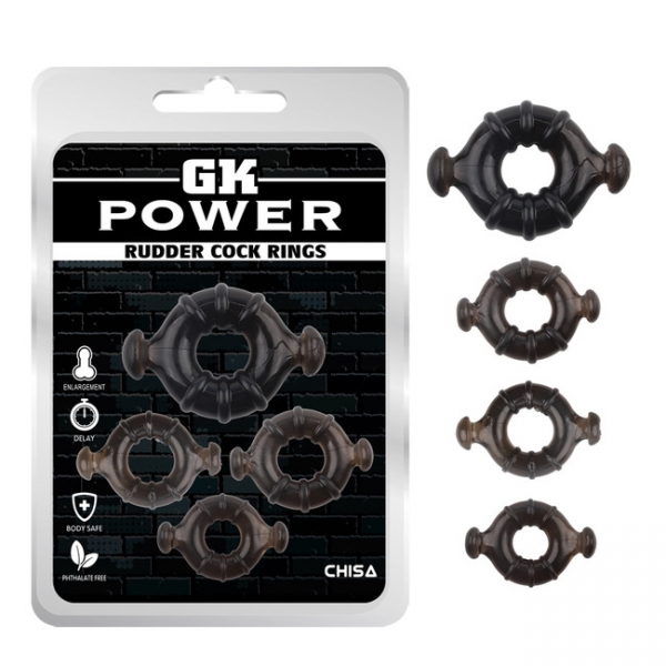Набор эрекционных колец Rudder Cock Rings CHISANOVELTIES, 4 шт