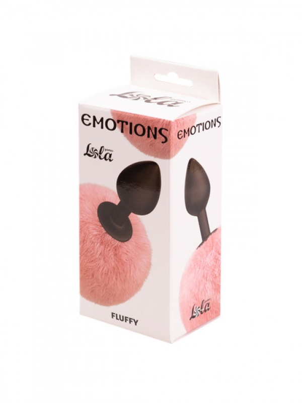 Анальная пробка с хвостом Emotions Fluffy Pink LOLA GAMES, Китай, розовый с черным
