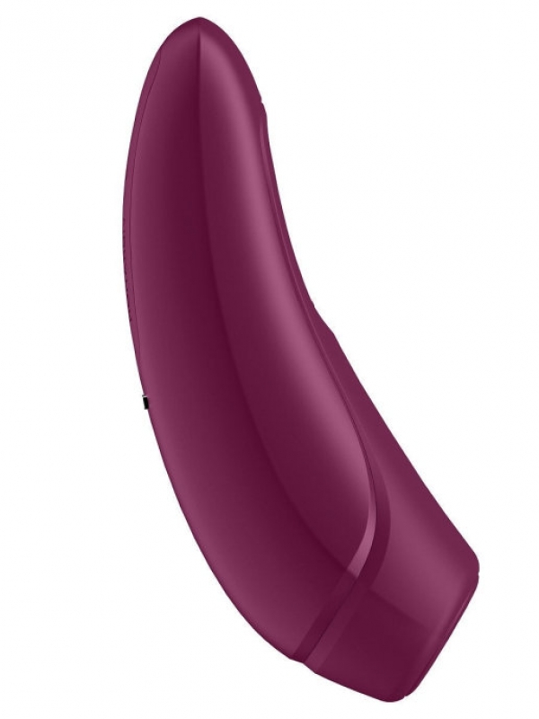 Вакуумный клиторальный стимулятор с вибрацией и управлением через приложение Satisfyer Curvy 1+ красно-розовый