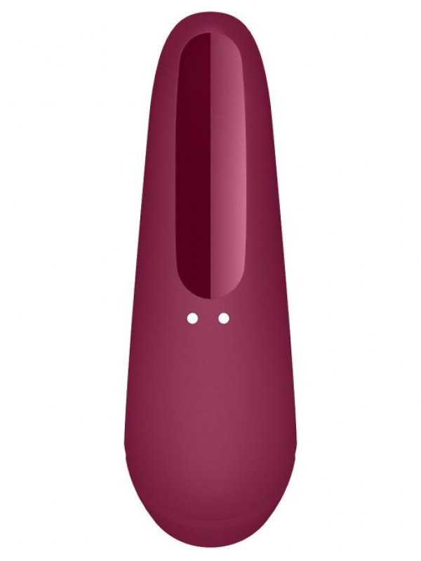 Вакуумный клиторальный стимулятор с вибрацией и управлением через приложение Satisfyer Curvy 1+ красно-розовый