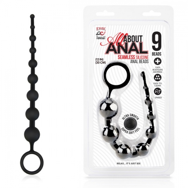 Анальные бусы из силикона класса люкс 9 шариков