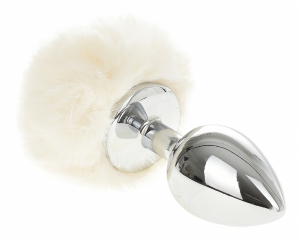 Анальная пробка Bunny Buttplug (L) Серебро/ Белый