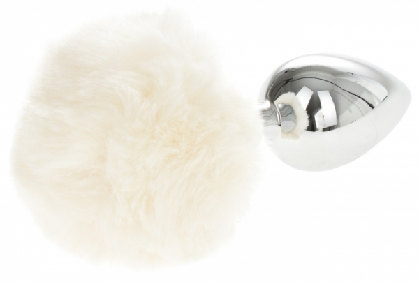 Анальная пробка Bunny Buttplug (L) Серебро/ Белый