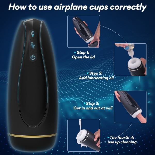 Мастурбатор Noris, 9 режимов вибрации, 5 режимов всасывания, 1 режим кульминации, USB, 23,1 см