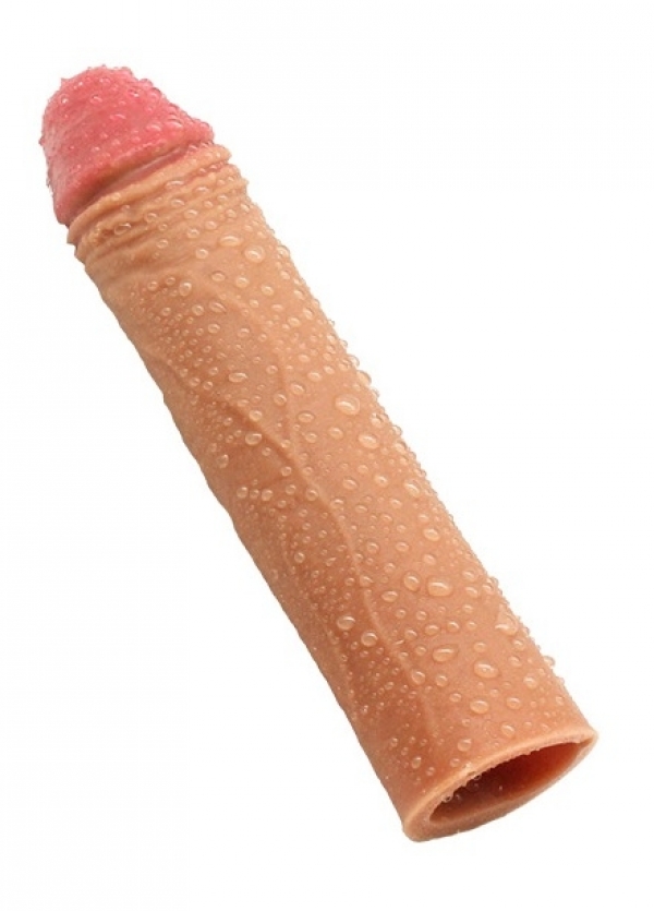 Суперреалистичная удлиняющая насадка для пениса (+3 см), 19 см