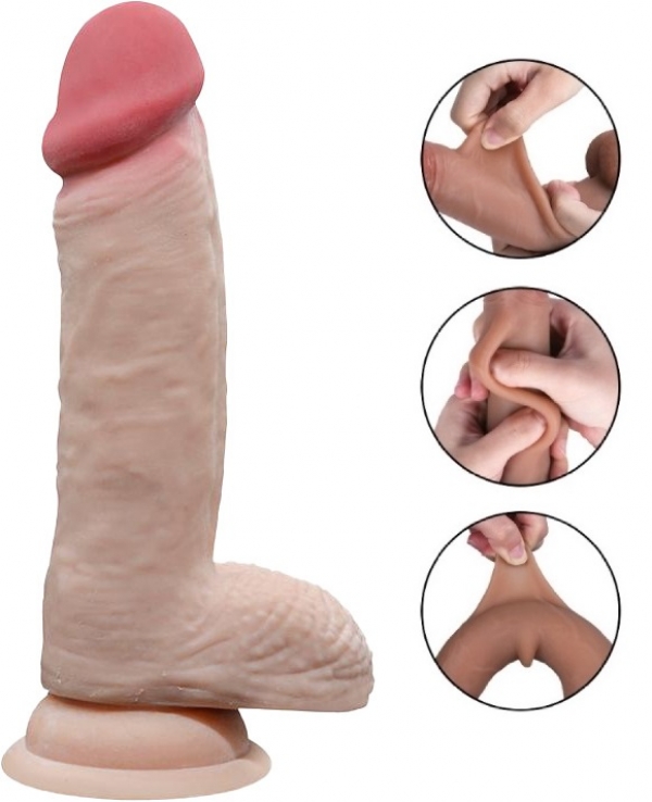 Фаллоимитатор Noah Sliding&Bendable, TPE, двуслойный, 21,5 см