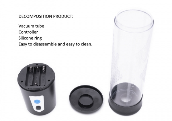 Электрическая помпа для увеличения пениса, 3 режима всасывания, силиконовый рукав