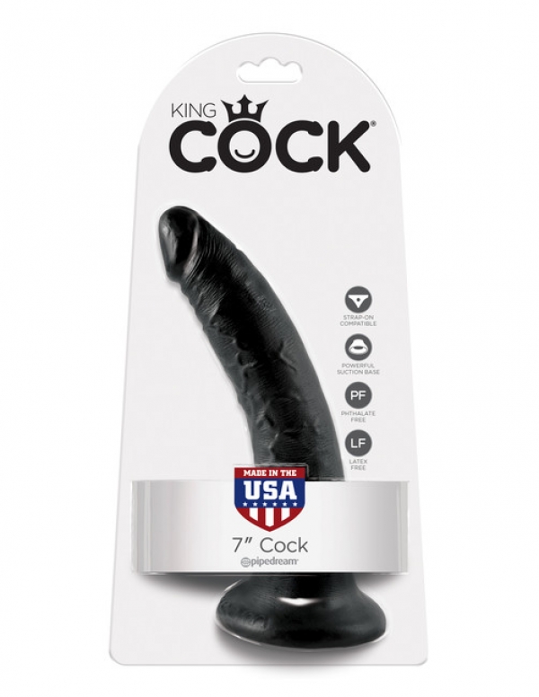 Фаллоимтатор на присоске черный King Cock 7 PIPEDREAM, США, чёрный
