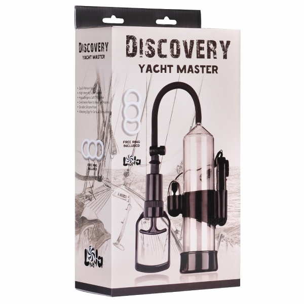 Поршневая вибро-помпа для мужчин Yacht Master с кольцом (черный с прозрачным)