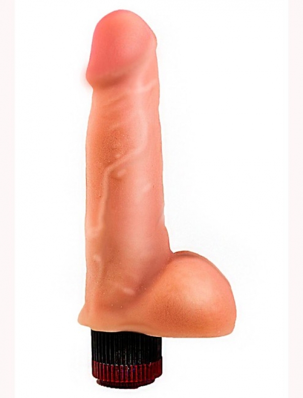 Вибратор-реалистик с мошонкой из кибер-кожи (17,5) LOVETOY