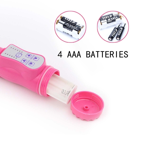 Вибратор Fierce Rabbit, Толкающий, Вибрирующий, Вращающийся, TPE, Розовый, 24,4 см, Mokko Toys