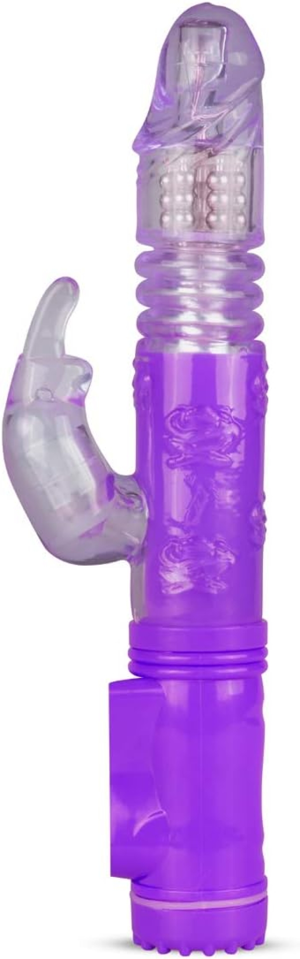 Вибратор Fierce Rabbit, толкающий, вибрирующий, вращающийся, TPE, фиолетовый, 24,4 см, Mokko Toys, Simply Fun