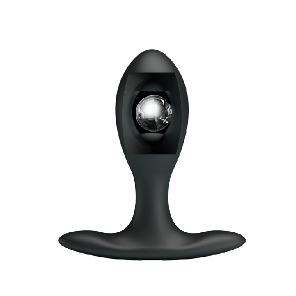 Надувная анальная пробка Pretty Love II, силикон, черный, 9,1 см