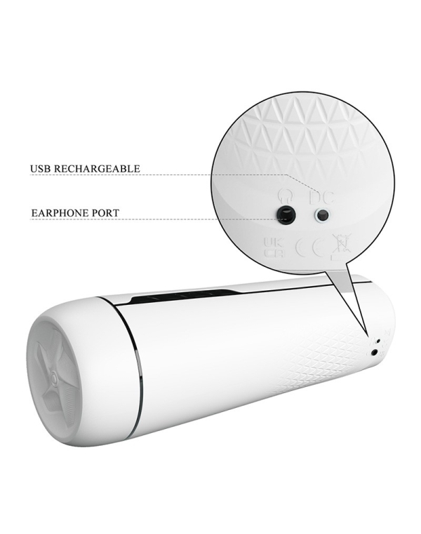 Мастурбатор Pretty Love Sienna, вибрация+присоска, мягкий термопластичный каучук, белый, 25 см