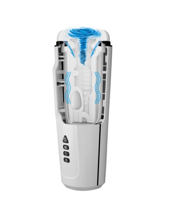 Мастурбатор Pretty Love Sienna, вибрация+присоска, мягкий термопластичный каучук, белый, 25 см