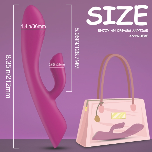 Вибратор-кролик Ruffy с подогревом и вибрацией, силиконовый, USB, красный