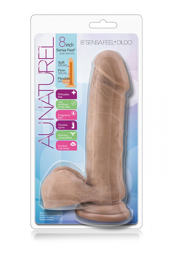 Фаллоимитатор Au Naturel Sensa Feel TPE двойной плотности, коричневый, 20,5 см