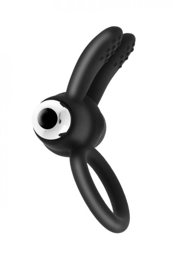 Вибро-кольцо с двойной стимуляцией, черное
