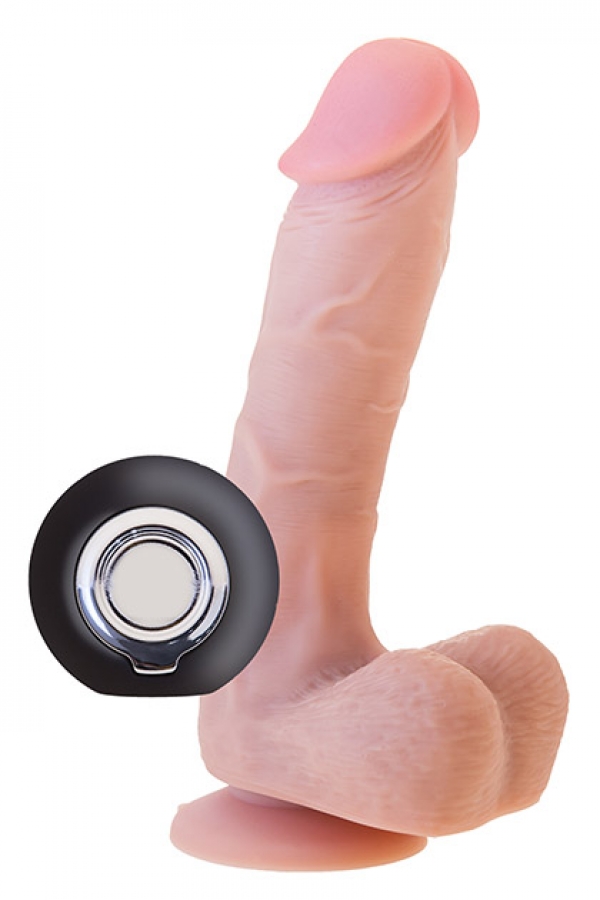 Don Jon Flesh Реалистичный вибратор с яичками, присоской и функцией вращения 21 см