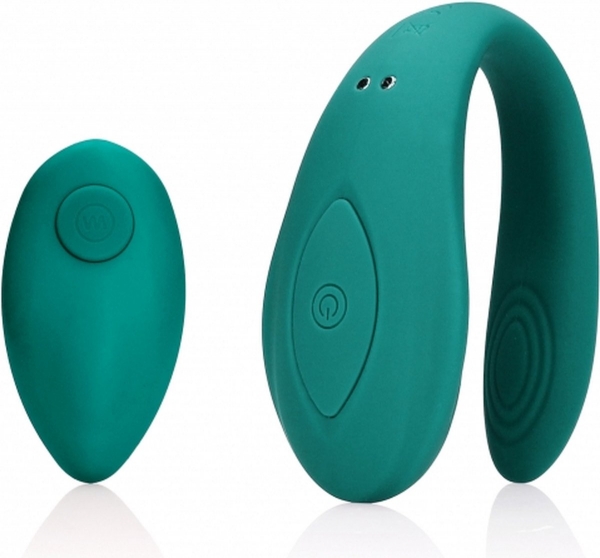 Вибратор Loveline для пар, 10 режимов вибрации, пульт, силикон, USB, зеленый