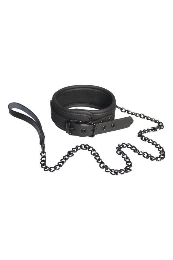 Роскошный фетиш-ошейник и поводок Blaze, черный DREAM toys