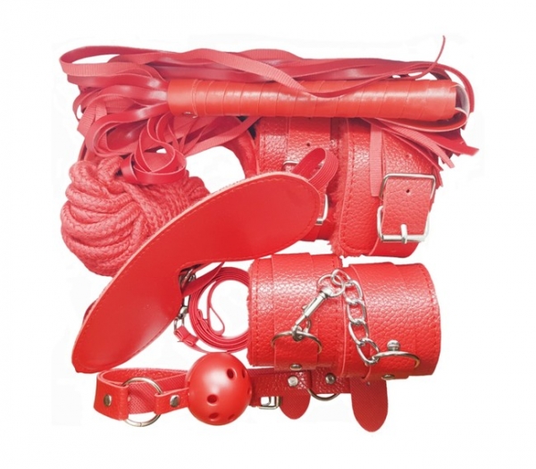 Секс-набор для бондажа Onjoy BDSM Starter Kit красный (8 предметов)