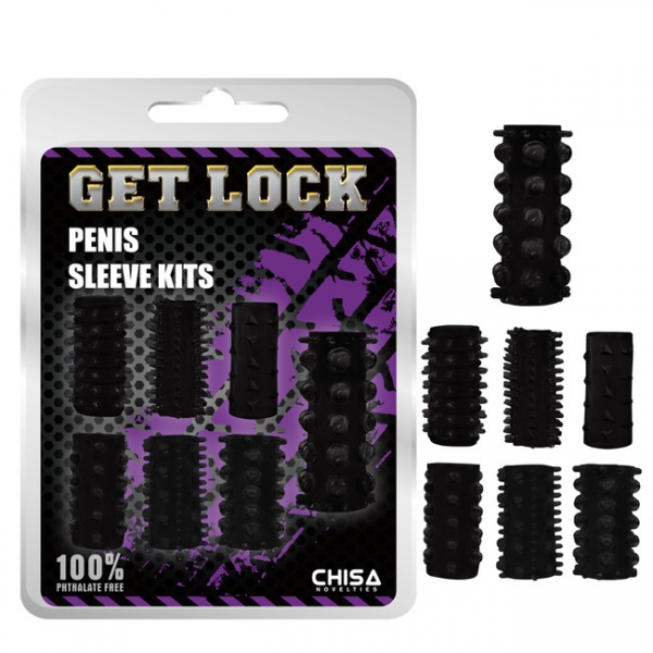 Набор насадок на пенис Penis Sleeve Kits-Black CHISA NOVELTIES, 7 штук
