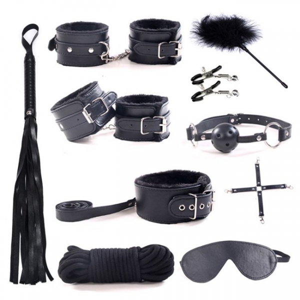 Секс-набор для бондажа Onjoy BDSM Starter Kit черный (10 предметов) ONJOY BDSM, Китай, черный