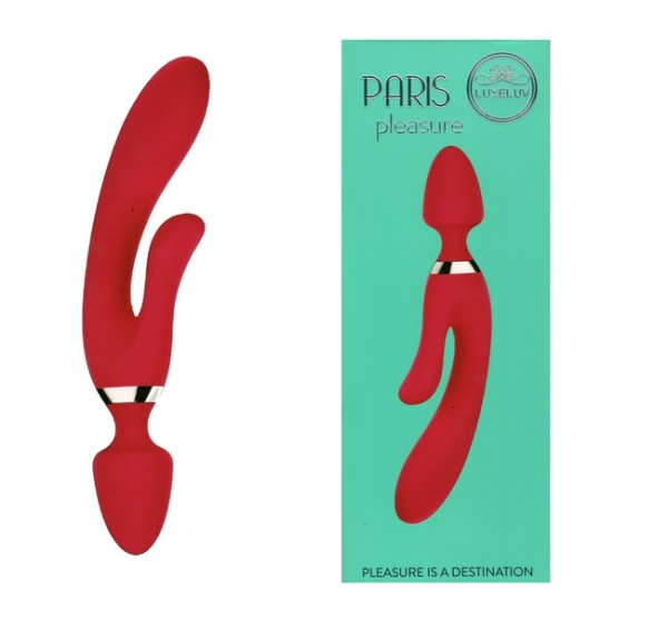 Многоцелевой Вибратор массажер Paris Pleasure Luxeluv с вагинально-клиторальной и анальной стимуляцией ROSYLAND PREMIUM, Китай, красный