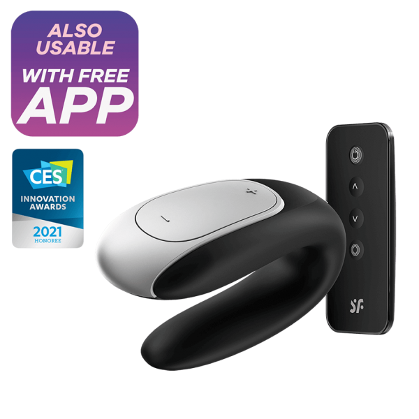 Смарт-Вибратор для пар Satisfyer Double Fun с пультом ДУ и возможностью подключения к смартфону (черный)
