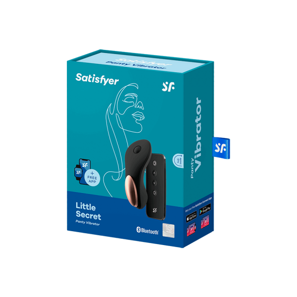 Satisfyer Little Secret: Клиторальный вибратор для трусиков с дистанционным управлением через приложение, черный, 8.5 см