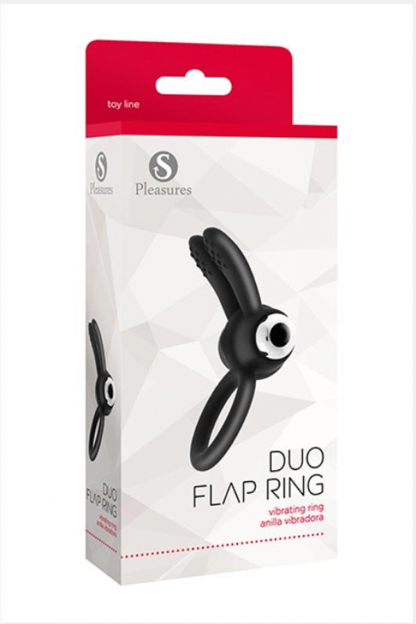 Вибро-кольцо с двойной стимуляцией, черное