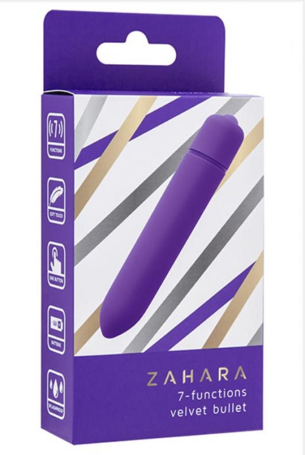 Вибро-пуля с 7 режимами вибрации фиолетовая ZAHARA