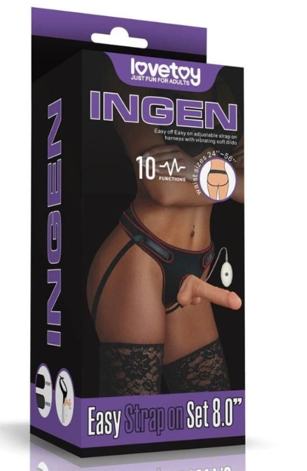 Вибрирующий страпон Easy  от Lovetoy, 20 см