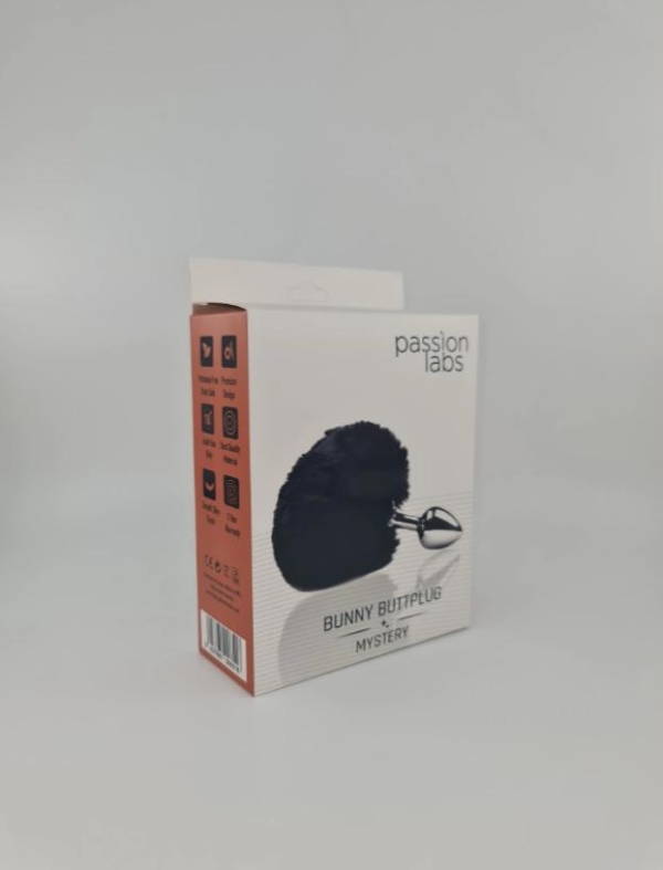 Анальная пробка Bunny Buttplug, маленькая, серебристая/черная, Passion Labs