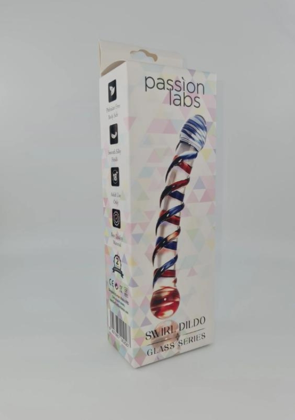 Дилдо Swirl с двумя головками, премиальное стекло, 20 см, Passion Labs, серия Glass