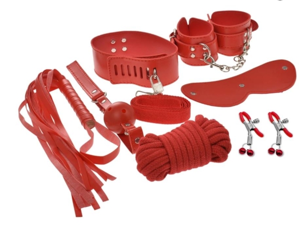 БДСМ-набор из 7 предметов «Harass Me!», красный