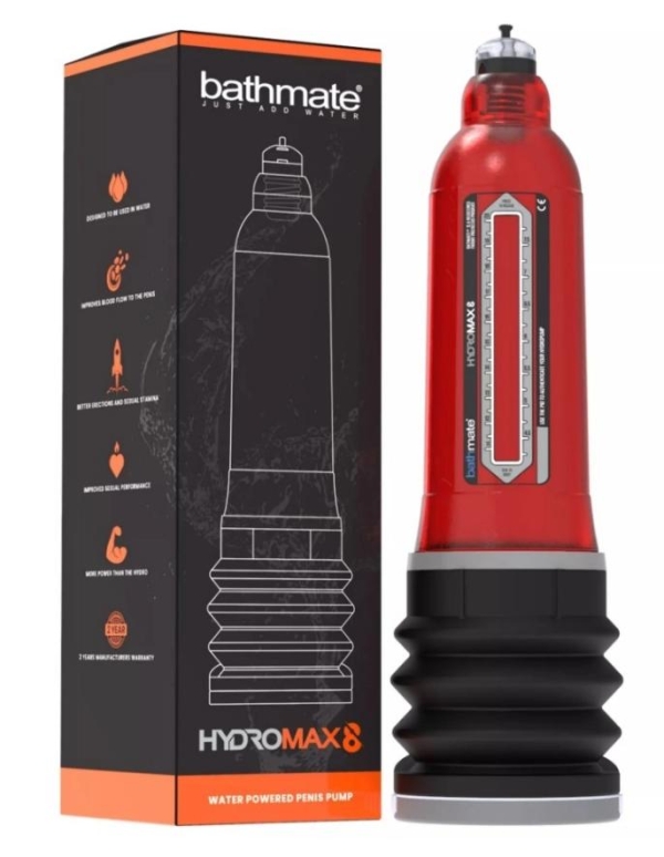 Вакуумная помпа для увеличения пениса Bathmate HYDROMAX8, красный.