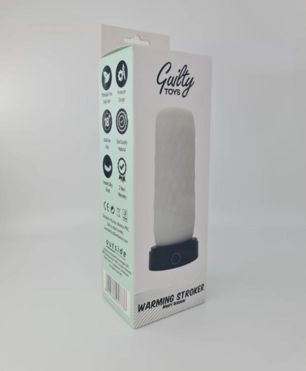 Мастурбатор-стимулятор, TPE, USB, белый/черный, 19 см, Guilty Toys