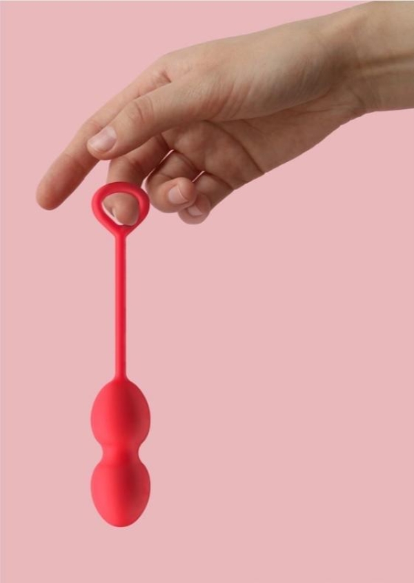 Вагинальные шарики Playful Drops для упражнений Кегеля, силиконовые, красные, 17,5 см