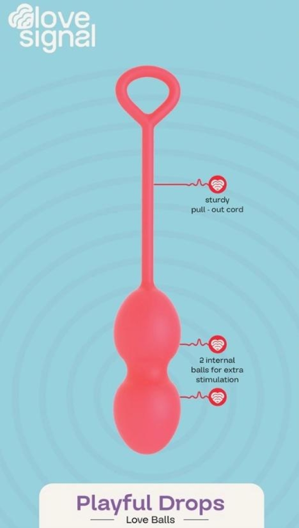 Вагинальные шарики Playful Drops для упражнений Кегеля, силиконовые, красные, 17,5 см