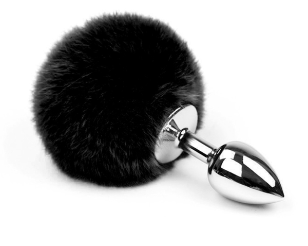Анальная пробка Bunny Buttplug, маленькая, серебристая/черная, Passion Labs