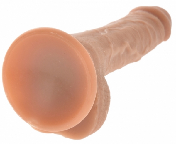 Реалистичный фаллоимитатор Yuzer силиконовый двухслойный 18 см коричневый Guilty Toys