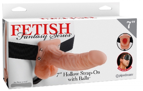 Полый страпон Fetish Fantasy Series 19 см с мошонкой
