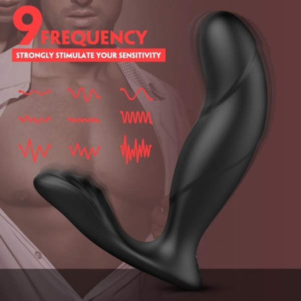 Стимулятор простаты с дистанционным управлением Junir 9 режимов вибрации Silicon USB Black Passion Labs
