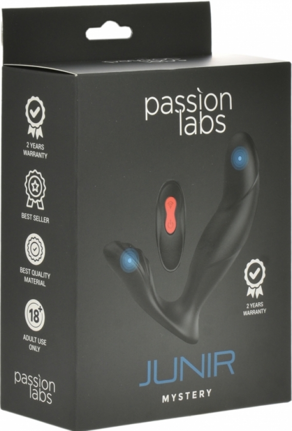 Стимулятор простаты с дистанционным управлением Junir 9 режимов вибрации Silicon USB Black Passion Labs