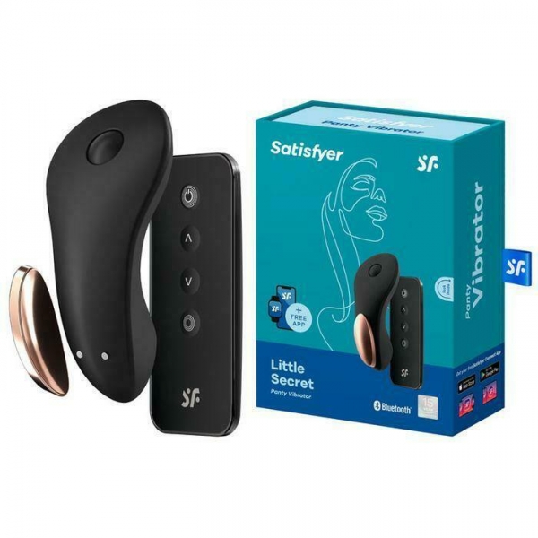 Satisfyer Little Secret: Клиторальный вибратор для трусиков с дистанционным управлением через приложение, черный, 8.5 см
